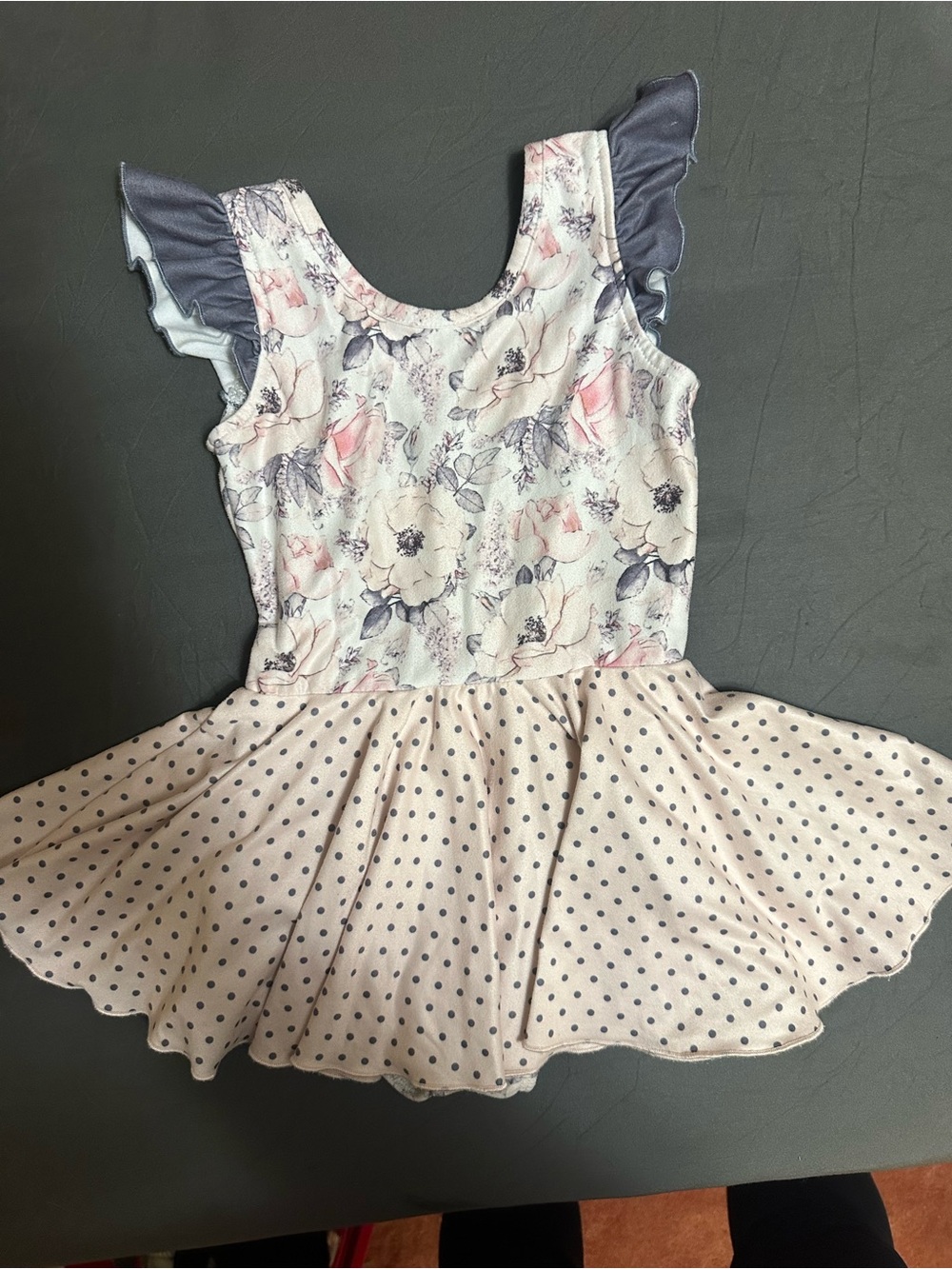 cheeky plum Floral Dress in Pale Pink and Gray